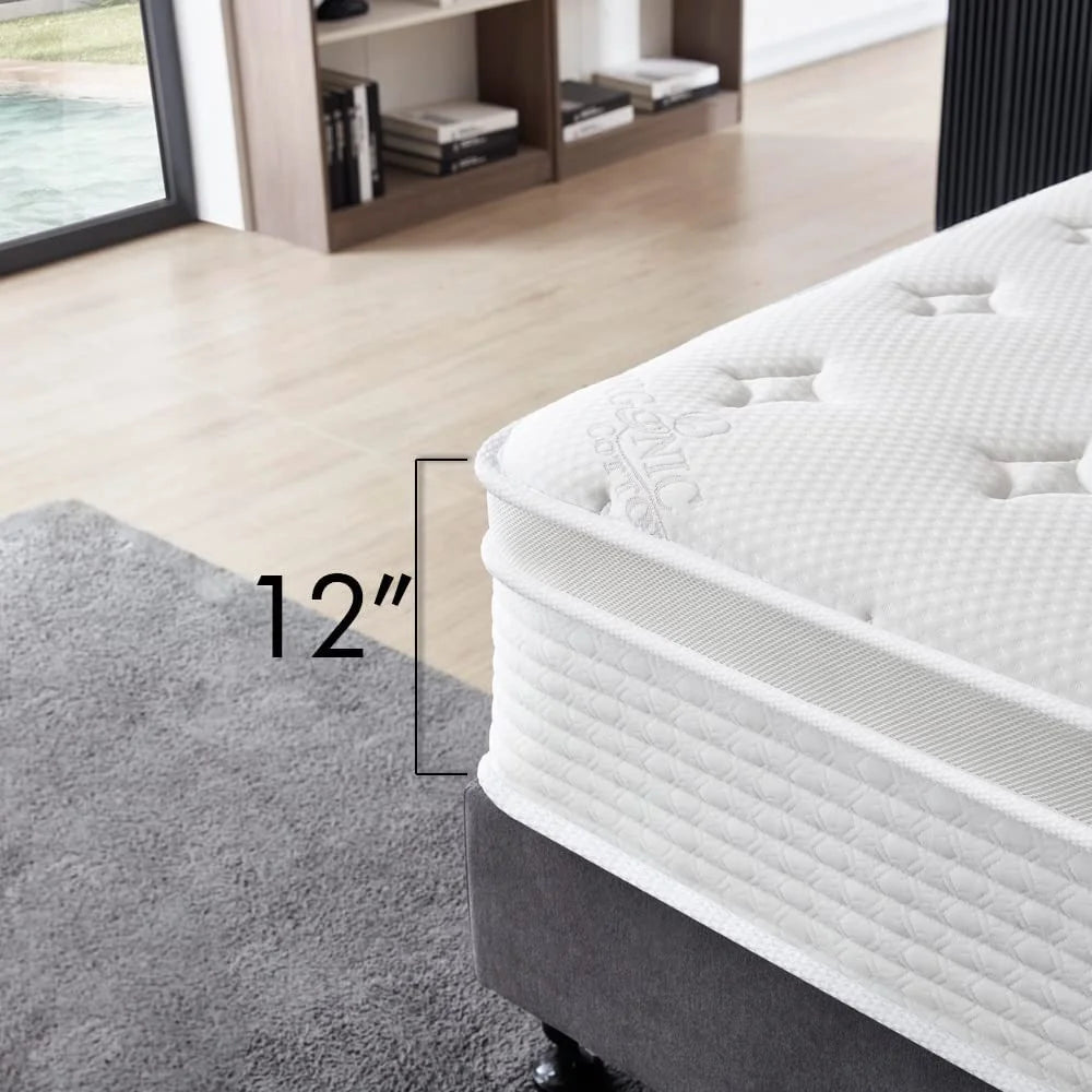Full Size 12 Inch Memory Foam Spring Hybrid Mattress R263839