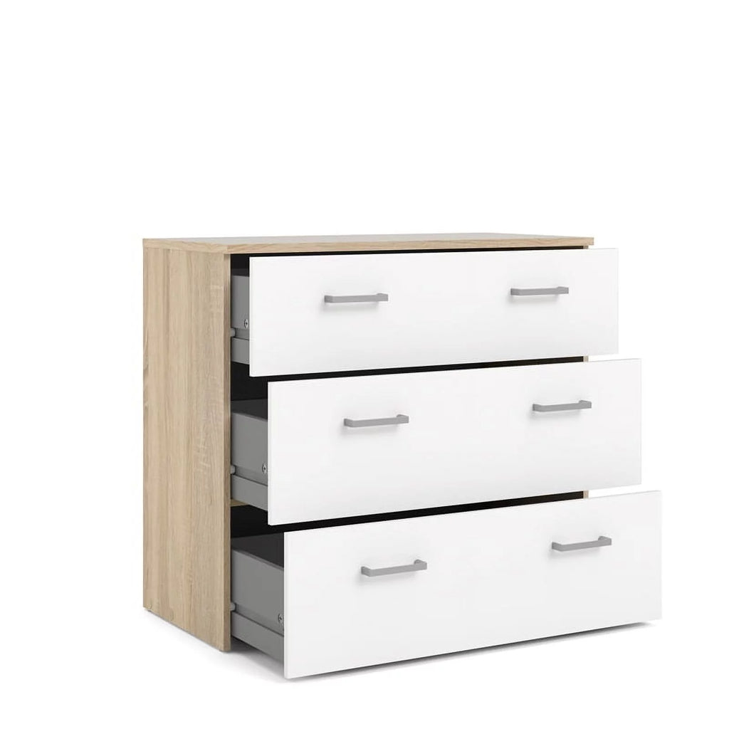 3 Drawer Oak Structure White Chest N920279