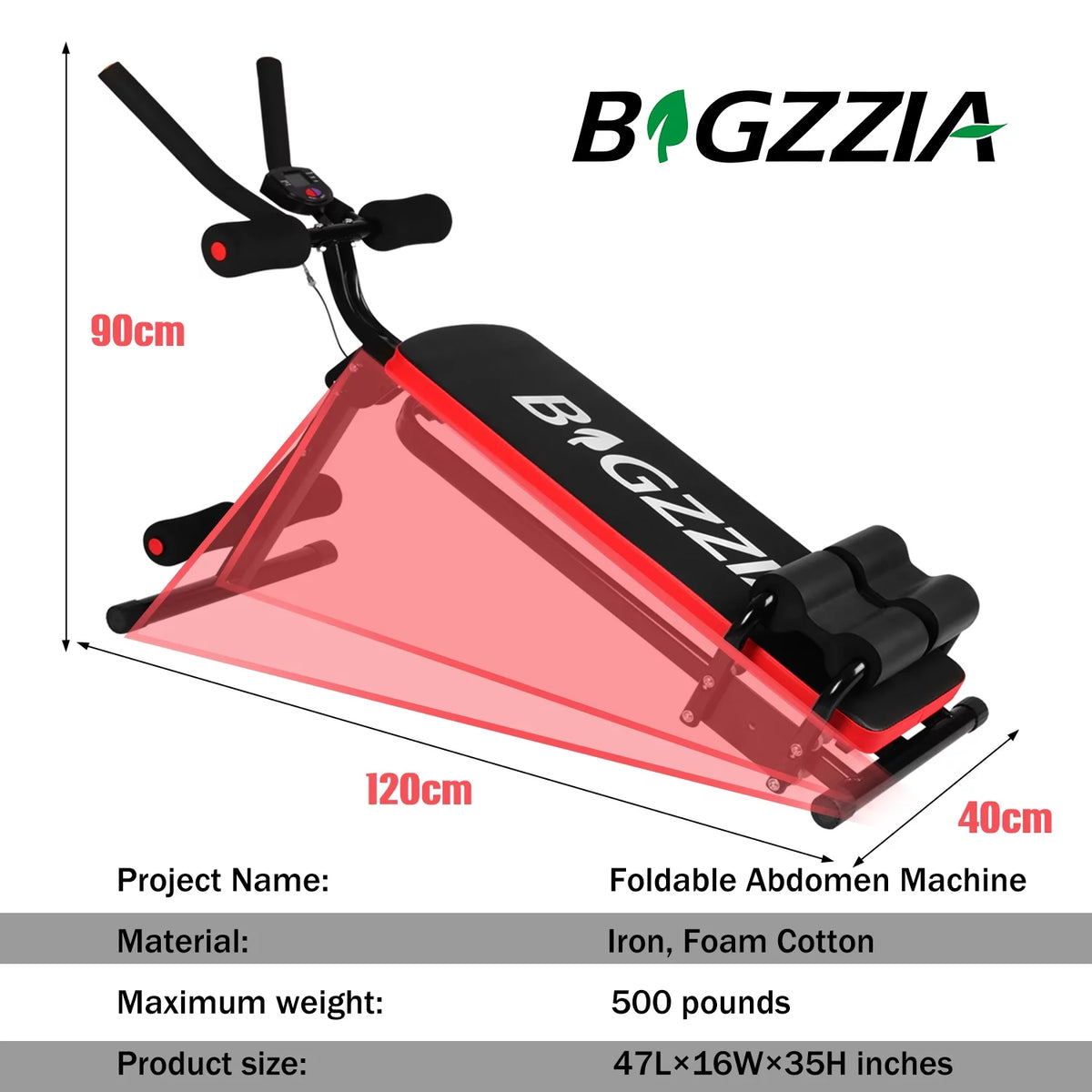 Foldable Ab Exercise Bench with LCD Monitor B28317