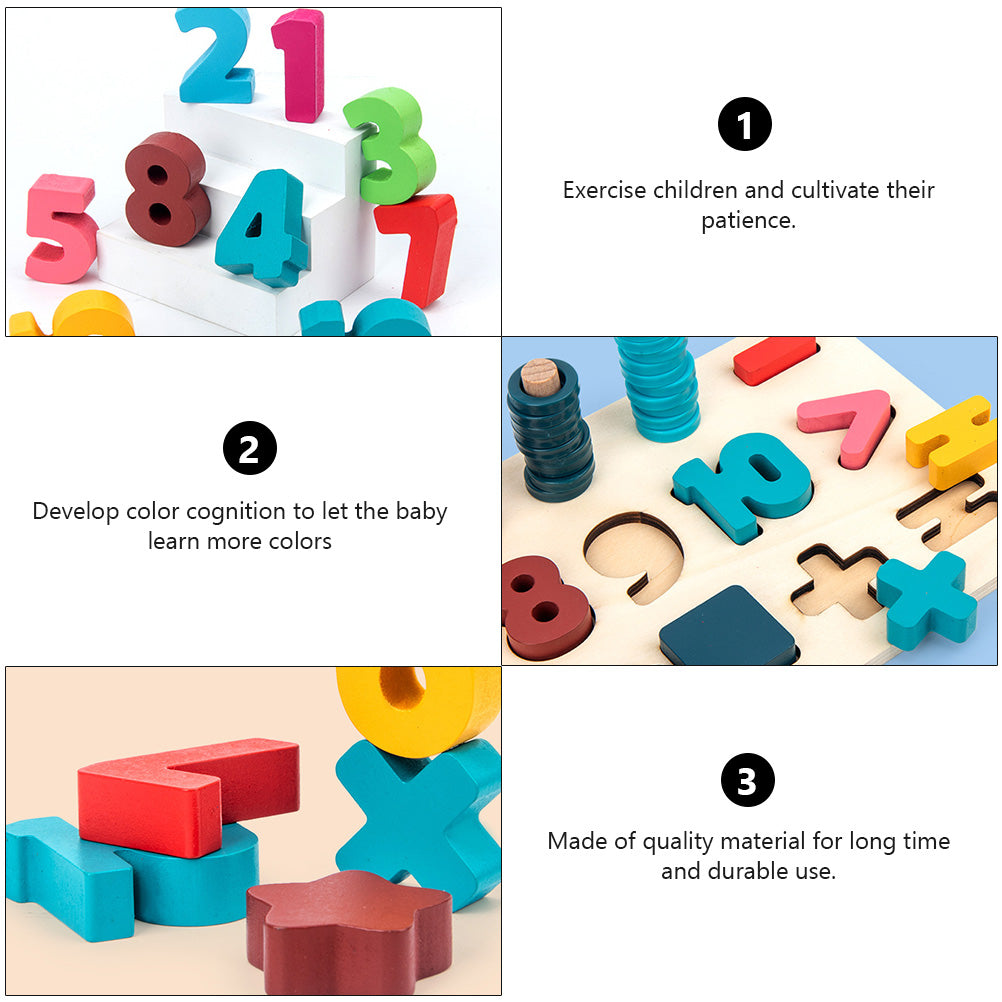 Wooden Math Building Blocks Educational Toy F34833