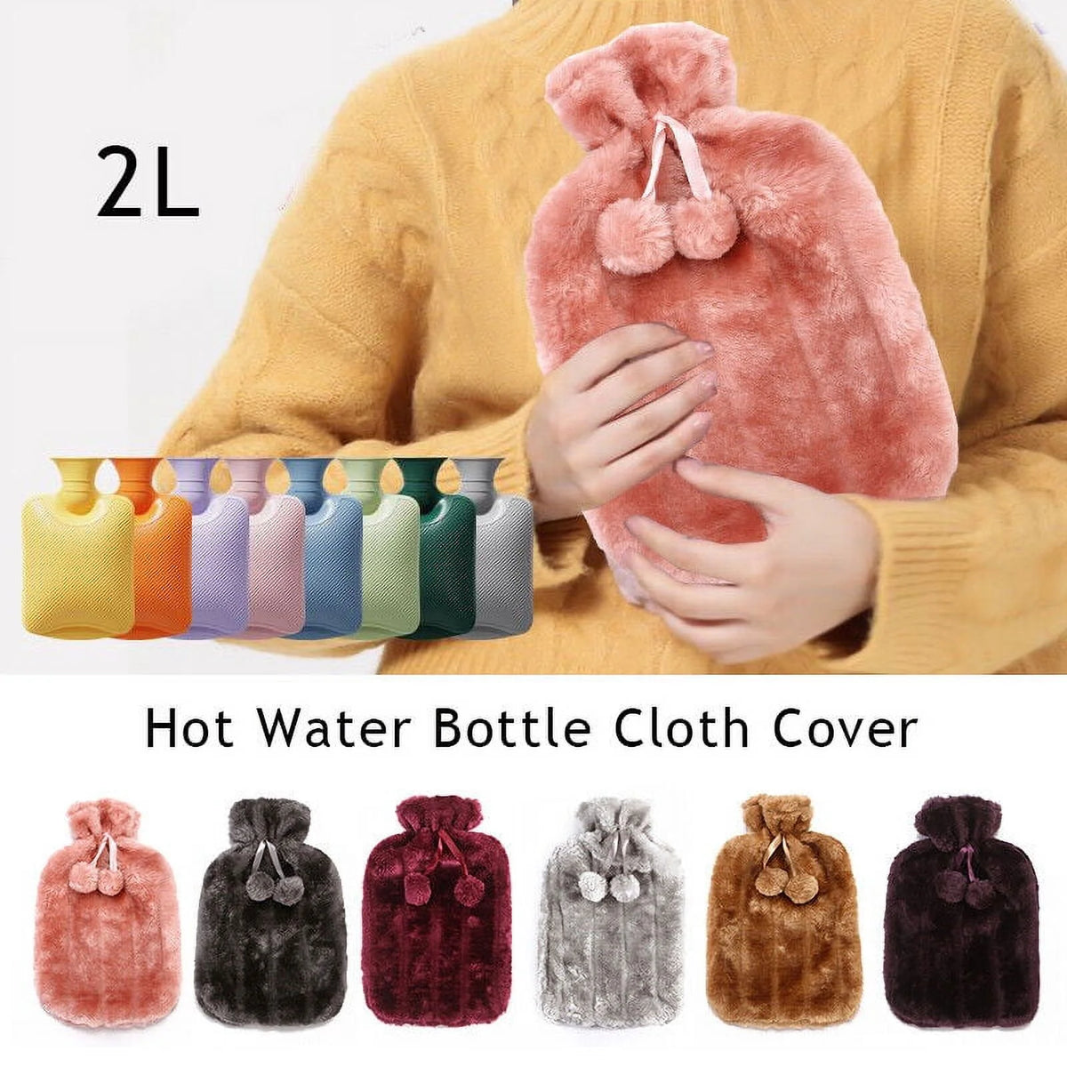 Faux Fur Hot Water Bottle Cover 2L Q124228