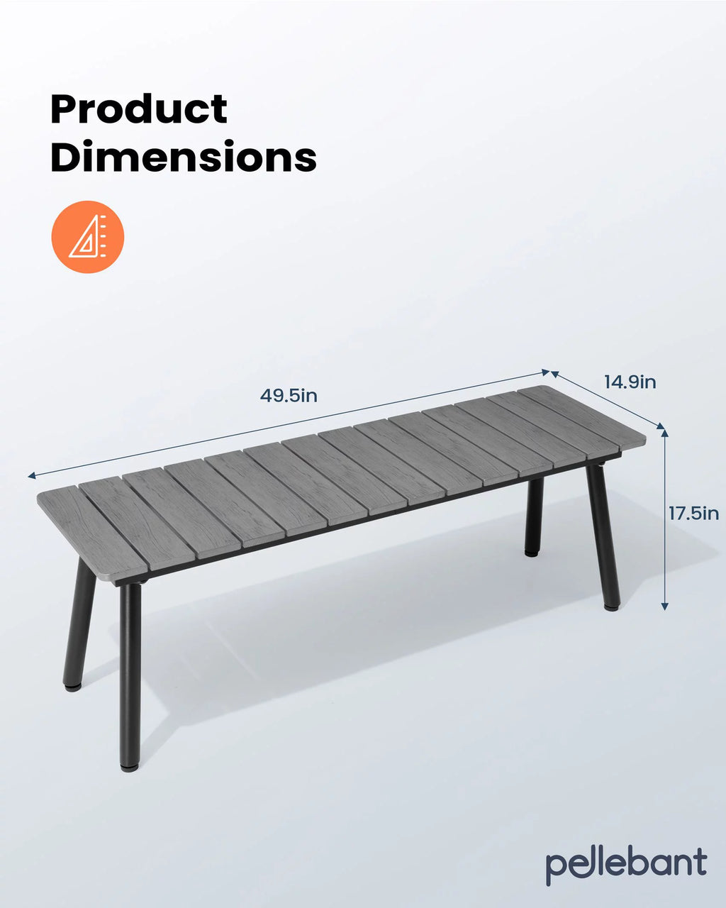 Gray Outdoor Dining Bench K329629