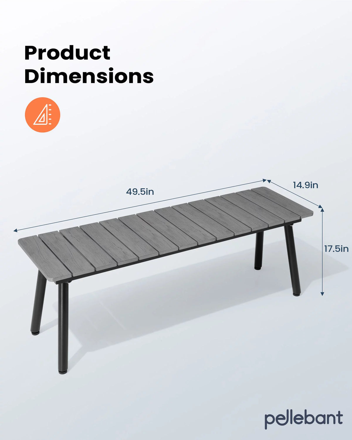 Gray Outdoor Dining Bench K329629