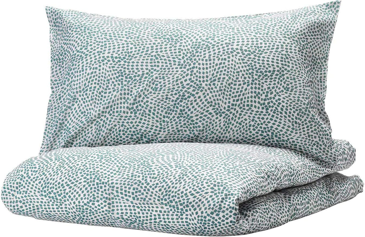 White/Blue Full/Queen Duvet Cover and Pillowcase(s) D56174