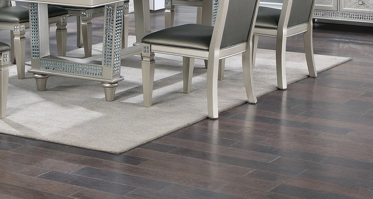 Silver Hue Glass Rectangle Dining Table A951