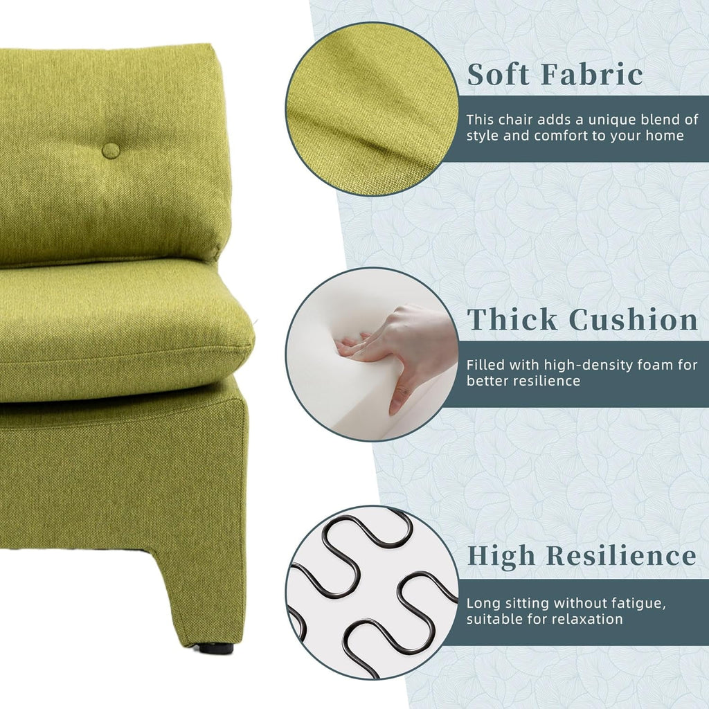 Olive Velvet Oversized Armless Chair P677524