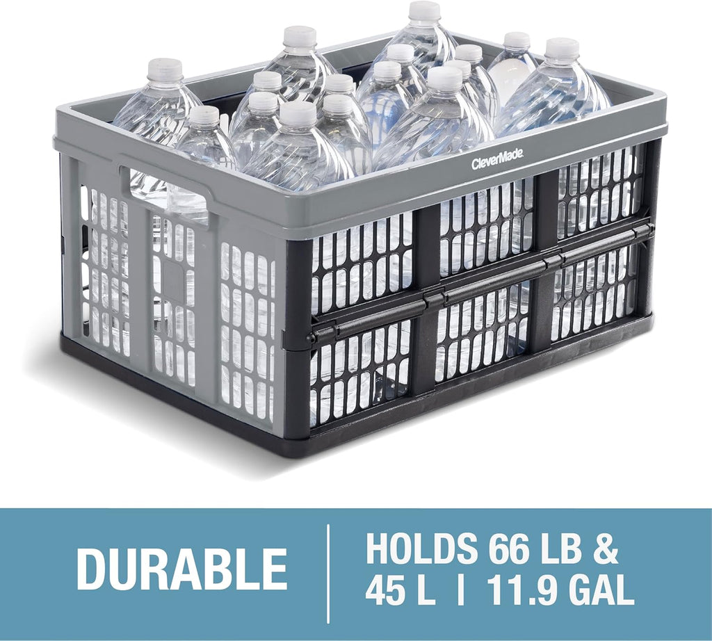 Royal Blue 3PK 45L Collapsible Plastic Storage Bins J6687