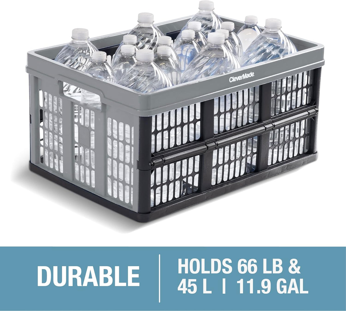 Royal Blue 3PK 45L Collapsible Plastic Storage Bins J6687