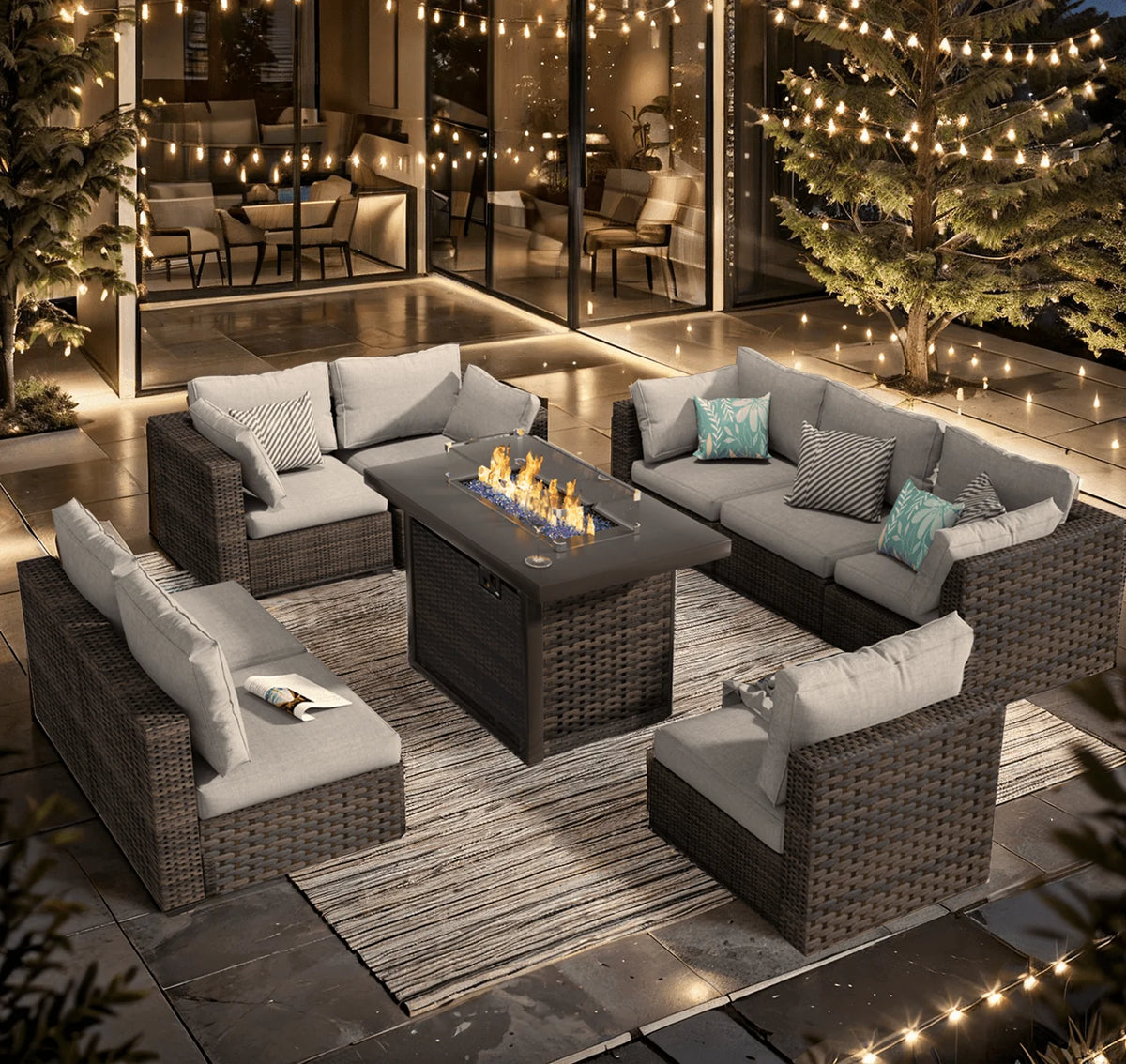 9 Pieces PE Wicker Rattan Outdoor Sofa Set C5132