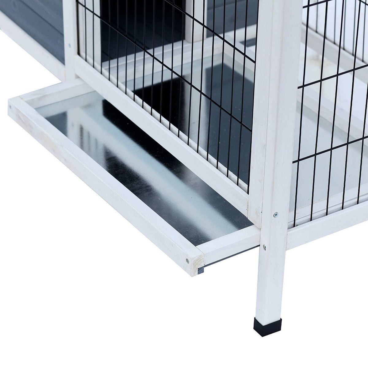 36x22 Raised Outdoor Wooden Rabbit Hutch with Enclosed Run O690