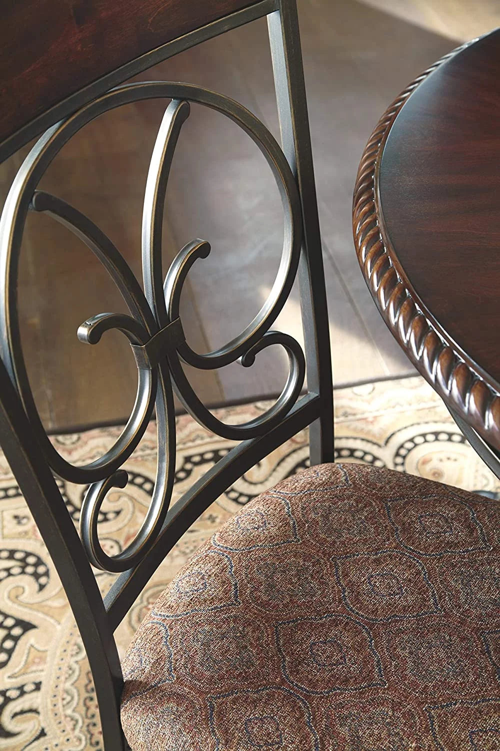 Brown Dining Chair with Cushion, 4 Count V311401