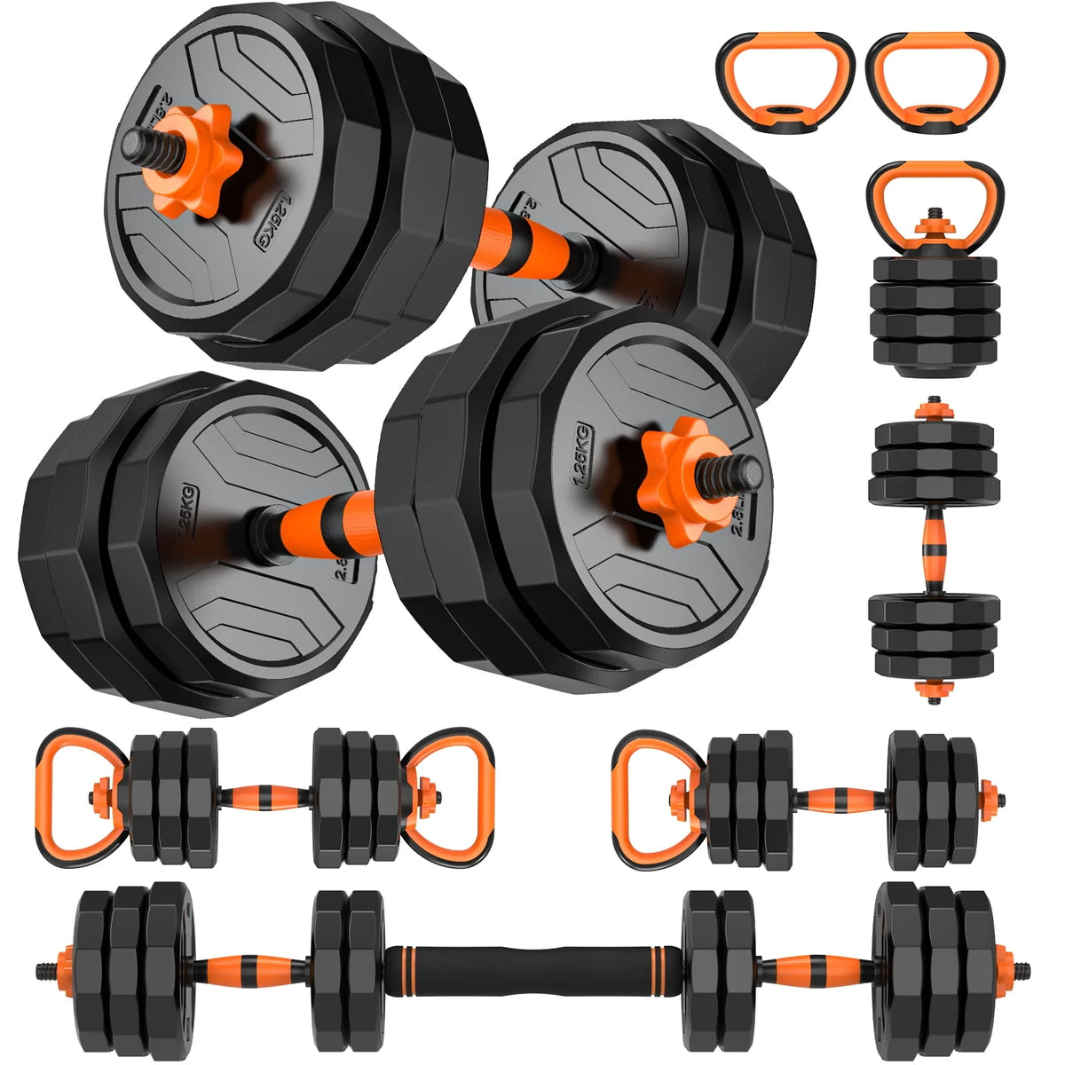 44lb 6-in-1 Adjustable Dumbbells Set with Connector B852