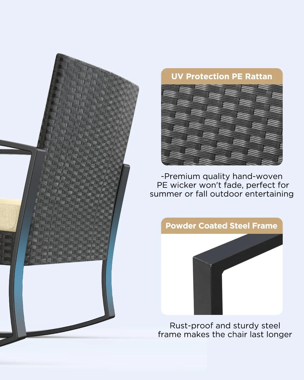 3 Piece Patio Bistro Set with Glass Table F7621