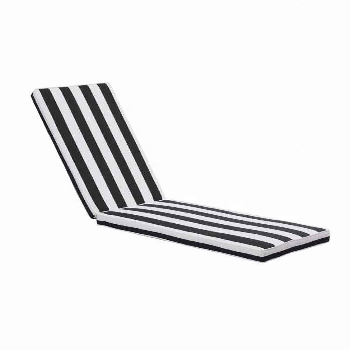 Black/White Patio Lounge Chair Cushion Set of 2 H51535