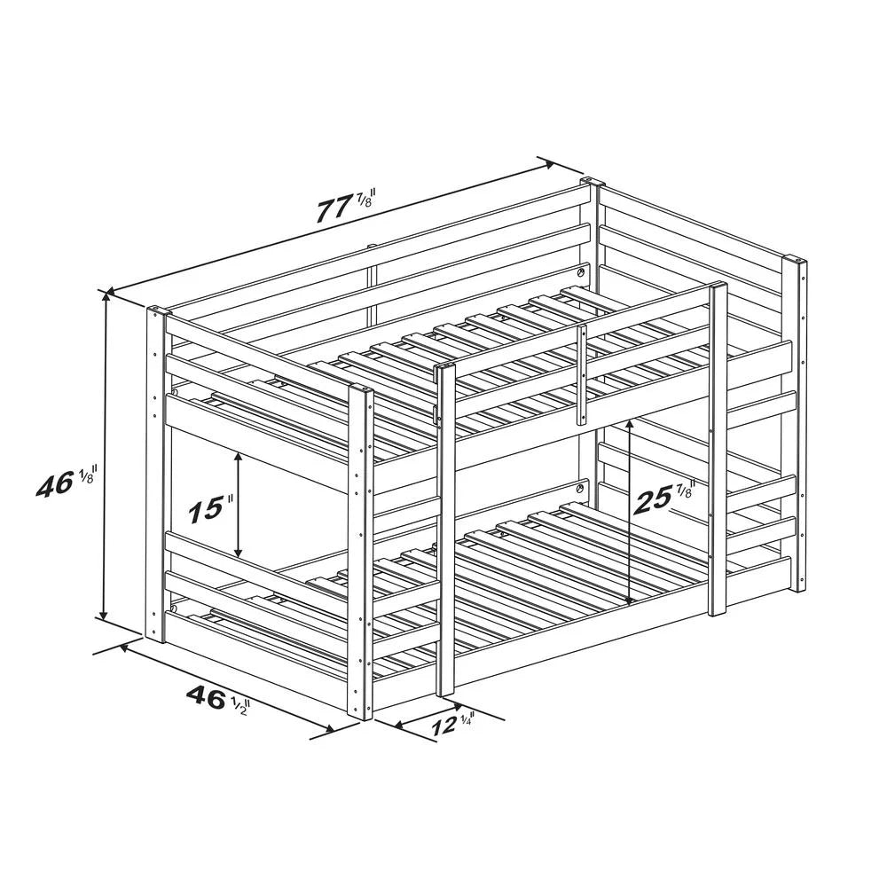 Wood Twin Over Twin Bunk Bed Q8387