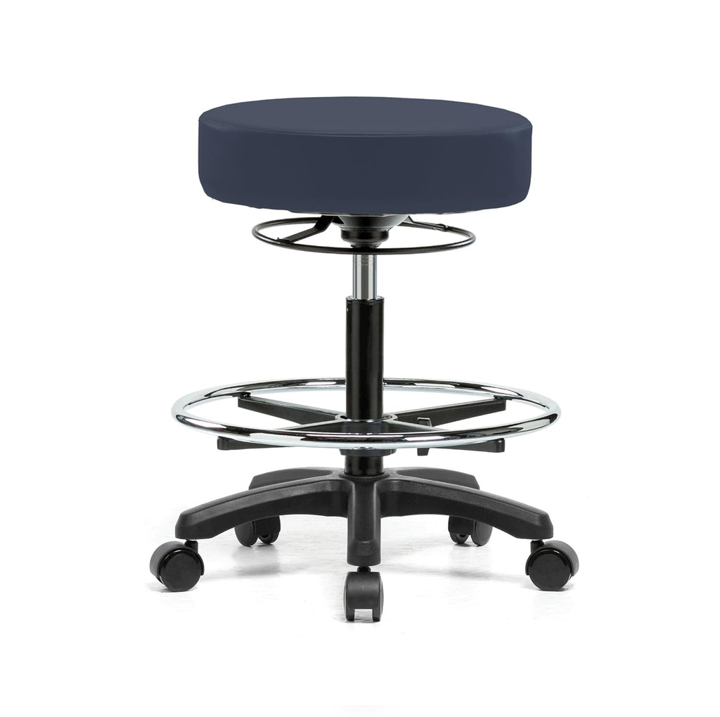 Black Fabric Rolling Height Adjustable Stool L1871