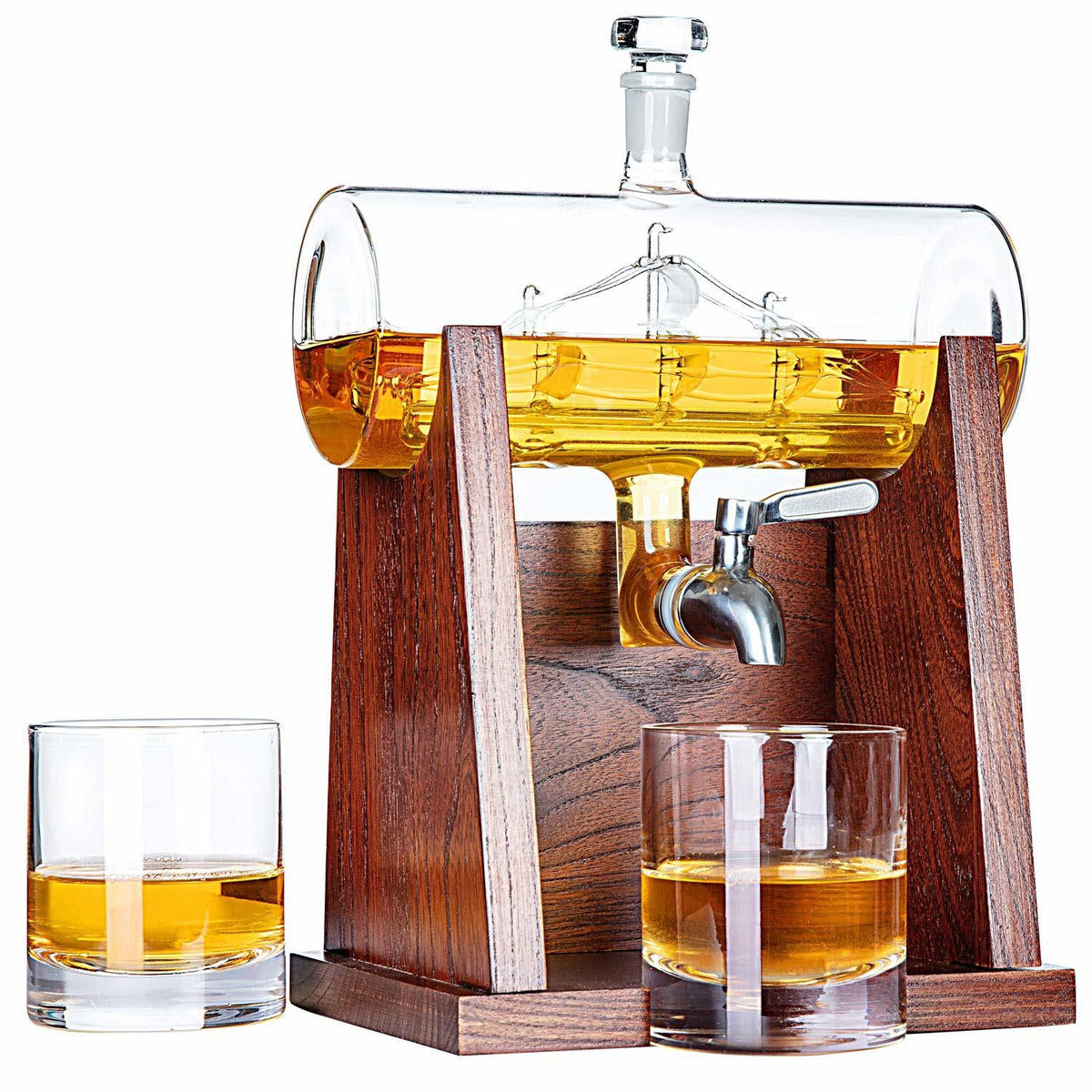 1250ml Whiskey Decanter with 2 Whiskey Glasses M201