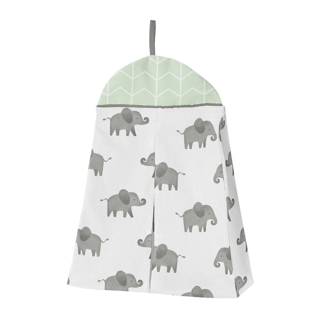 Mint Elephant Safari Crib Bedding Set - 5 Pieces - Green Grey and White Watercolor Y599023