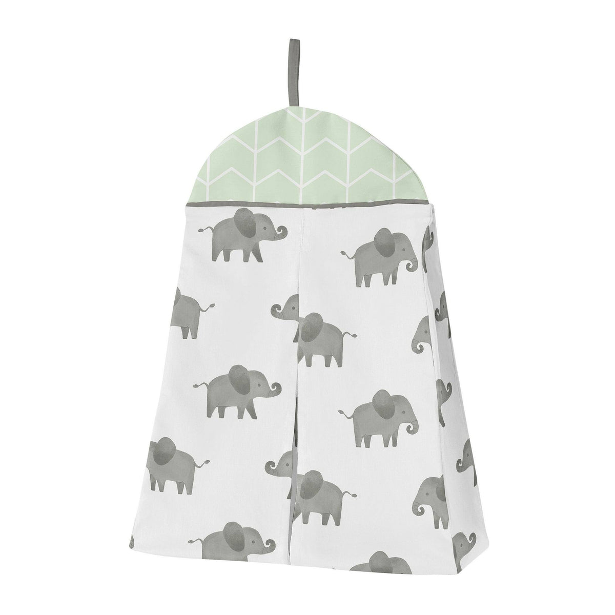 Mint Elephant Safari Crib Bedding Set - 5 Pieces - Green Grey and White Watercolor Y599023