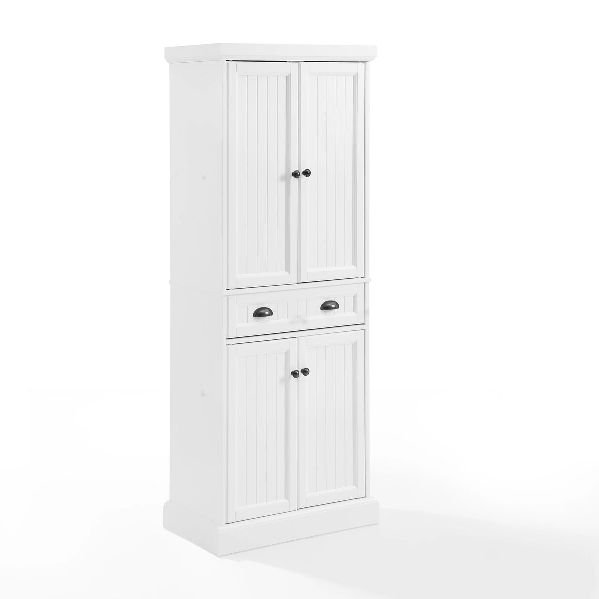 Distressed White Black Wood Pantry W8566