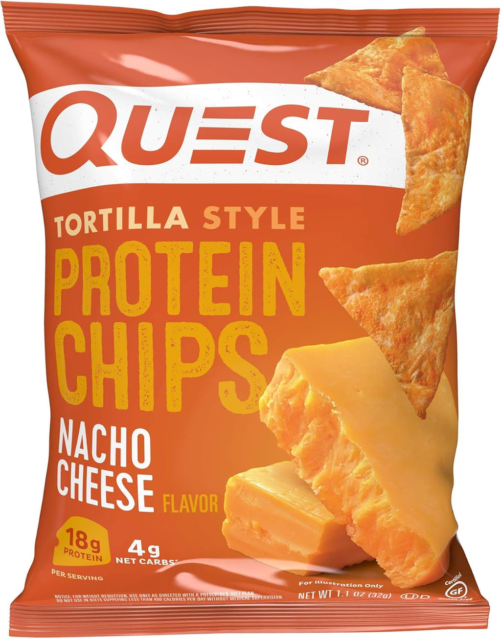Chocolate Chip Protein Cookie 12 Count & Tortilla Style Protein Chips Nacho Cheese 1.1 Ounce Pack of 12 N464