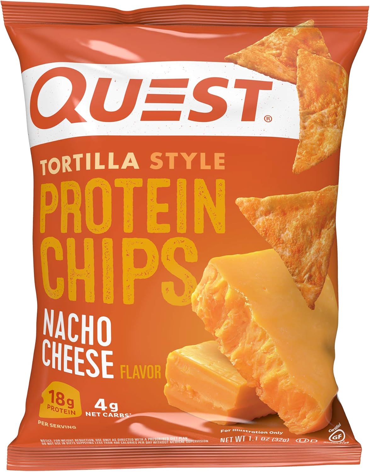 Chocolate Chip Protein Cookie 12 Count & Tortilla Style Protein Chips Nacho Cheese 1.1 Ounce Pack of 12 N464
