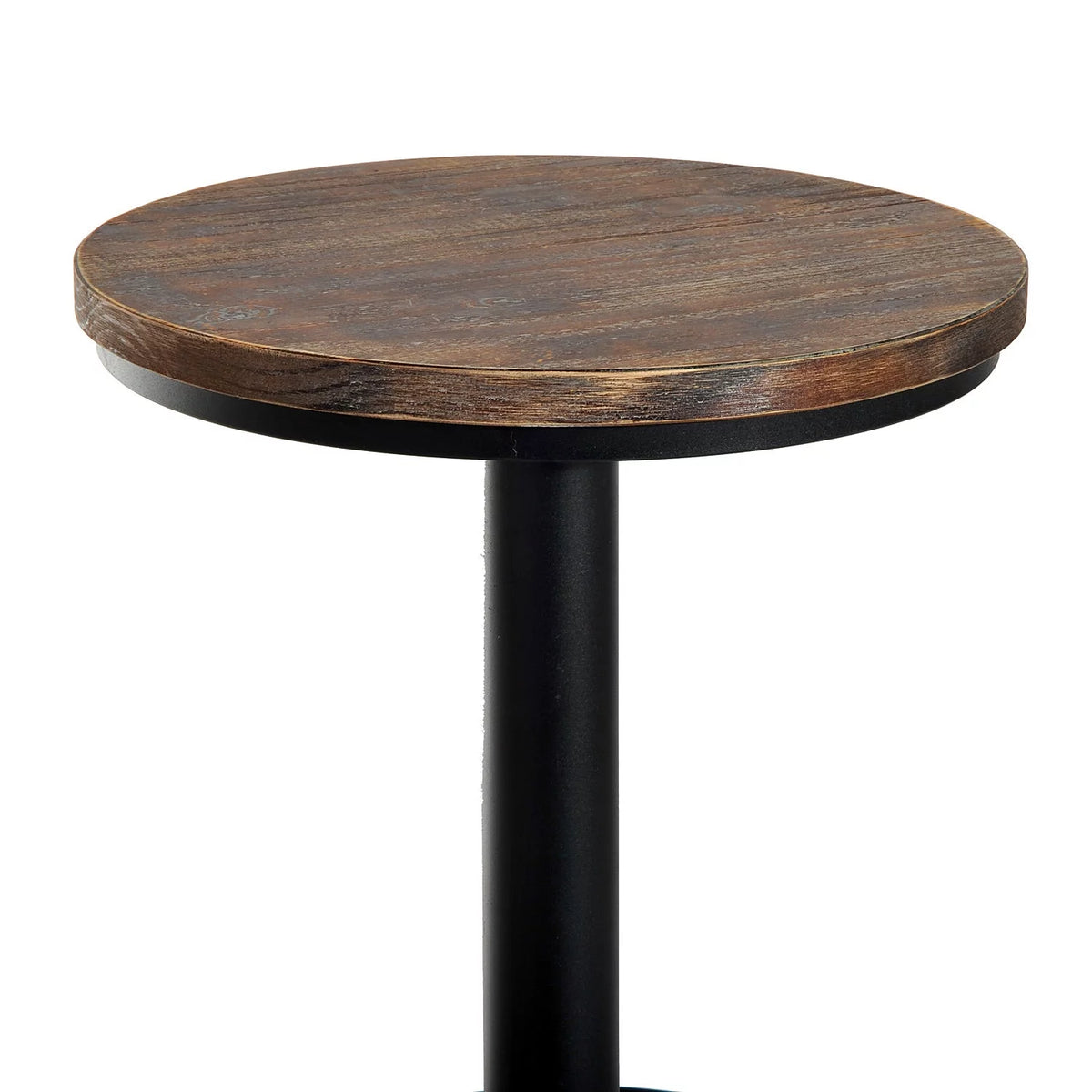 42" Rustic Pine Wood Top Metal Pub Table A964429