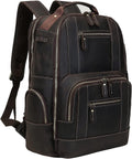 Leather Backpack for Men, 15.6 inch Laptop Backpack Vintage Full Grain Leather Bookbag V8058