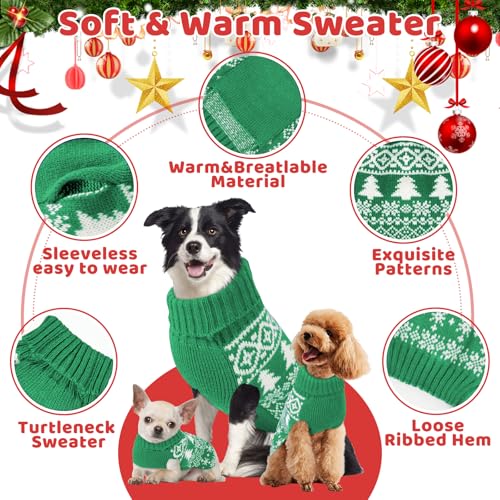 Christmas Dog Sweaters Turtleneck Double Knitting K97620