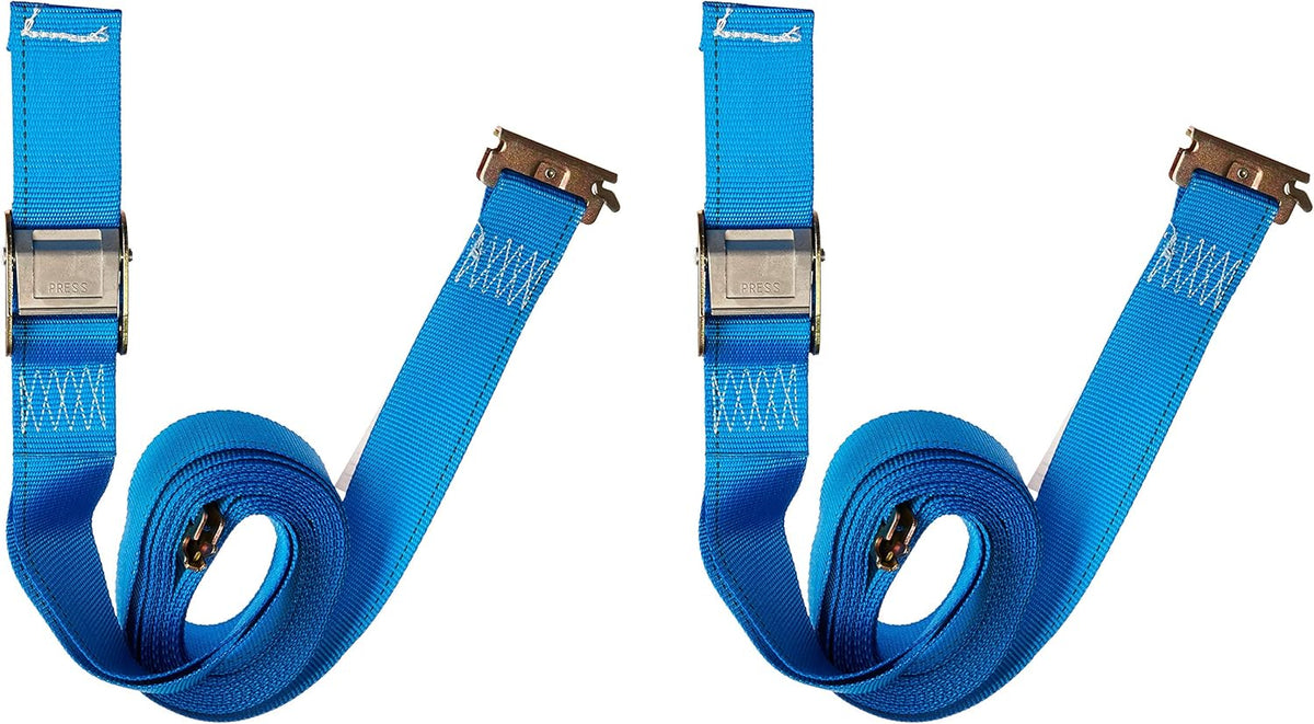 2 x 20' E-Track Cam Straps Blue Polyester Tie-Downs Y170