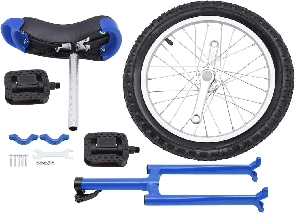 24 Unicycle 1 Wheel Bike Adjustable Height Blue T969