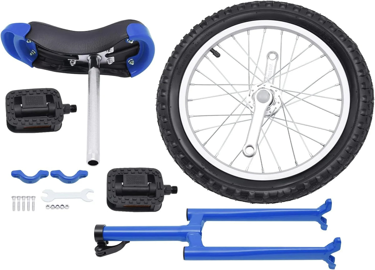24 Unicycle 1 Wheel Bike Adjustable Height Blue T969