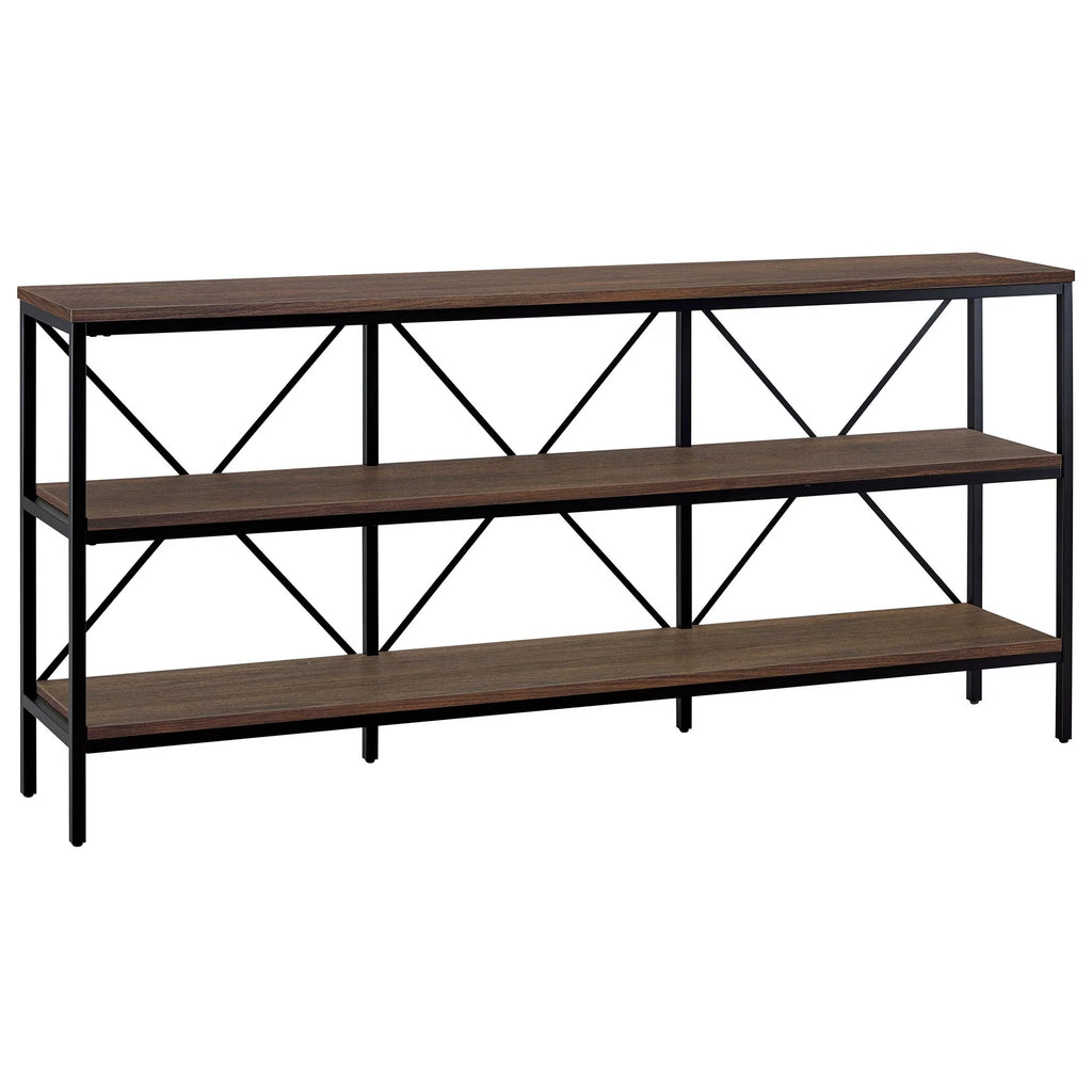 Blackened Bronze Black Grain Rectangular Console Table Z166