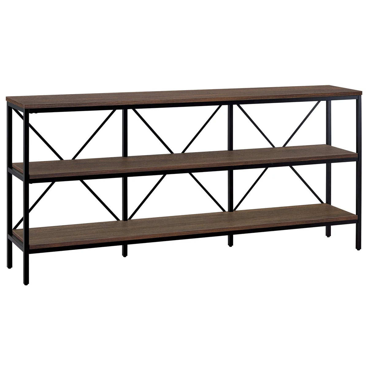 Blackened Bronze Black Grain Rectangular Console Table Z166