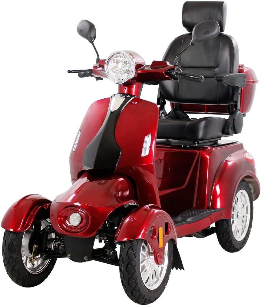 Red Heavy Duty Four Wheel Electric Mobility Scooter Y7222