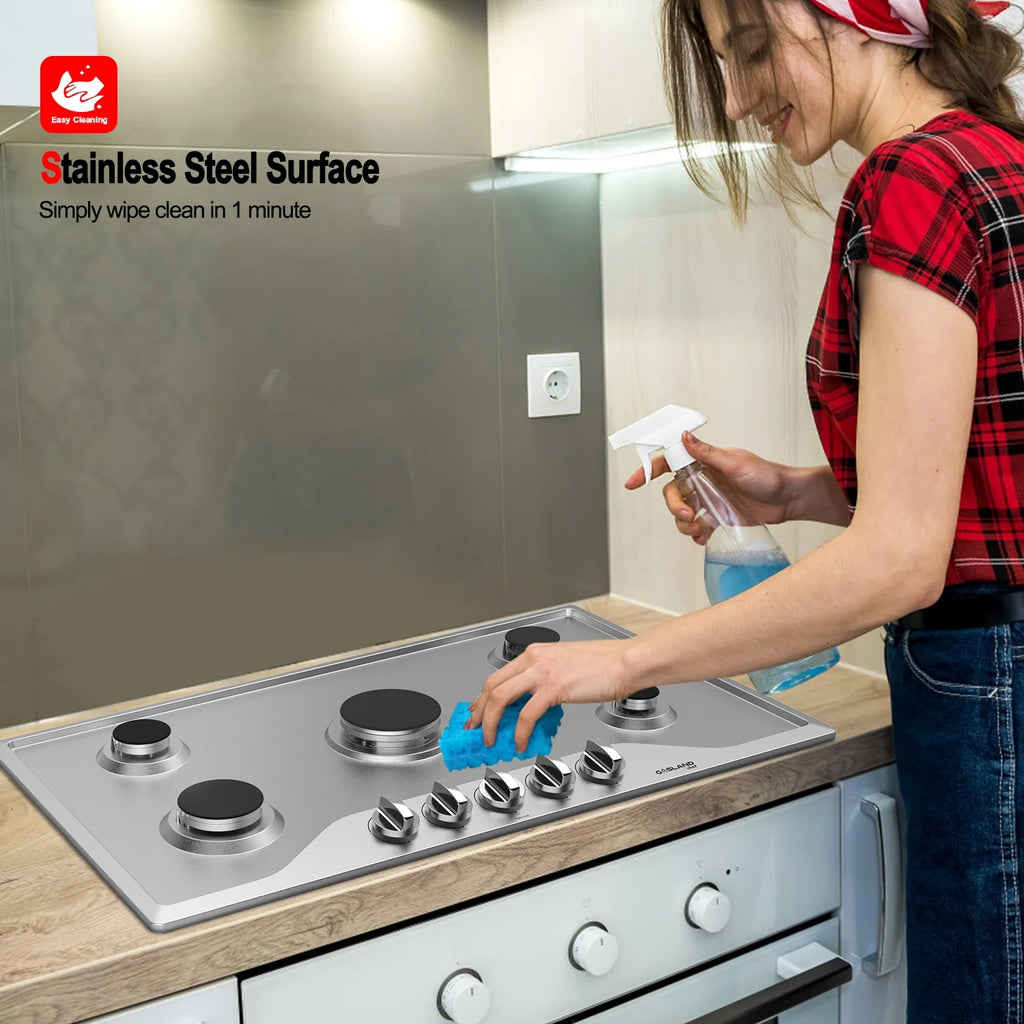Stainless Steel 5 Burner Gas Cooktop Y55306