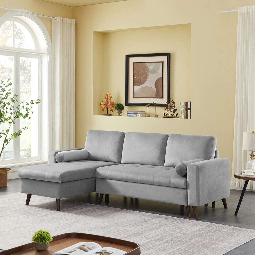 Reversible Pull out Sleeper Sectional Sofa Bed with Storage T760