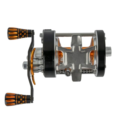 Round Baitcasting Reel with 6+1 Stainless Steel Ball Bearings, 5.3:1 Gear Ratio, 19lb Drag, Brass Gears X474415