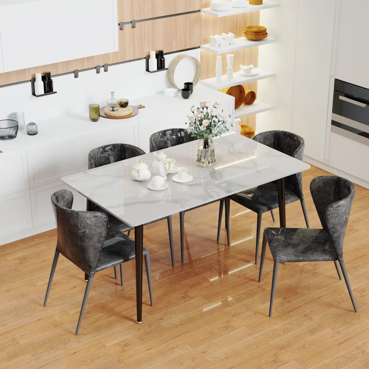 Sintered Stone Dining Table with Metal Legs V751874