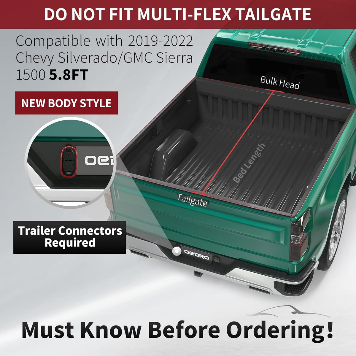 Hard Tri-fold Tonneau Cover with Built-in Light Strip F24795