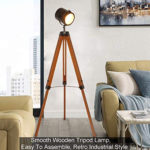 Tripod Floor Lamps with Adjustable Metal Spotlights B319223