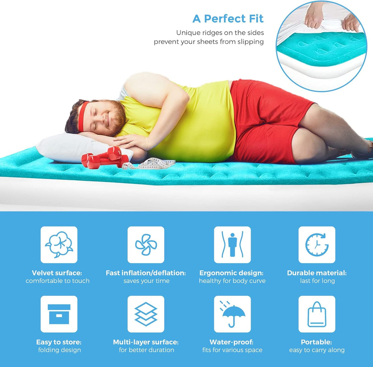 Queen Inflatable Air Mattress with Built-in Pump A402366
