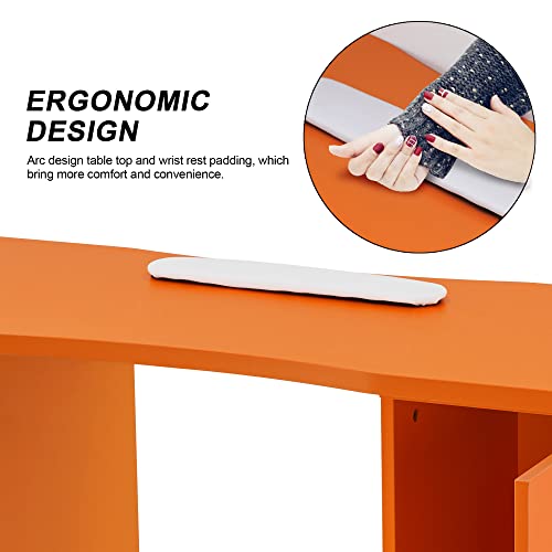 White Nail Table with 4 Drawers S589
