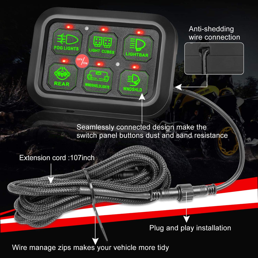 6 Gang Switch Panel with Harness O9264