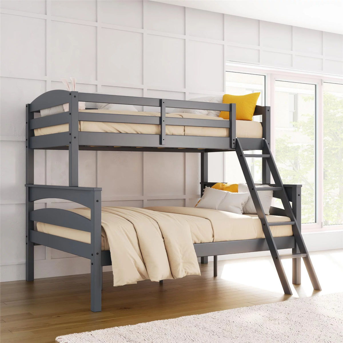 White Convertible Twin-Over-Full Bunk Bed N931069