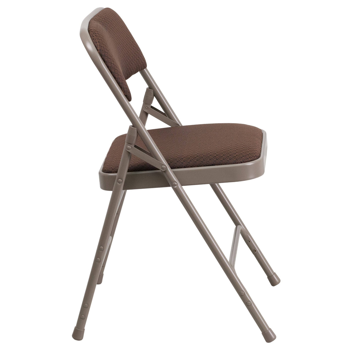 4 Pack Upholstered Metal Folding Chair Brown Patterned N140