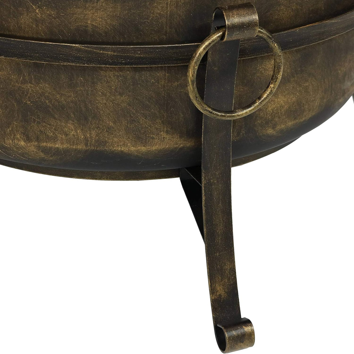 24-Inch Wood-Burning Fire Pit with Spark Screen and Metal Grate C132494