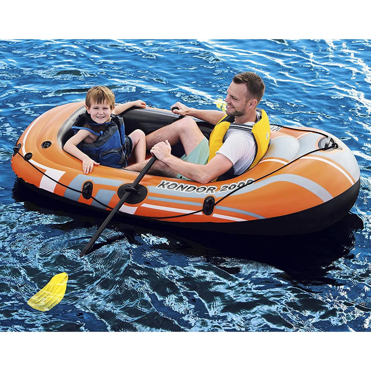 Inflatable Raft Boat Set with Oars and Pump M883699