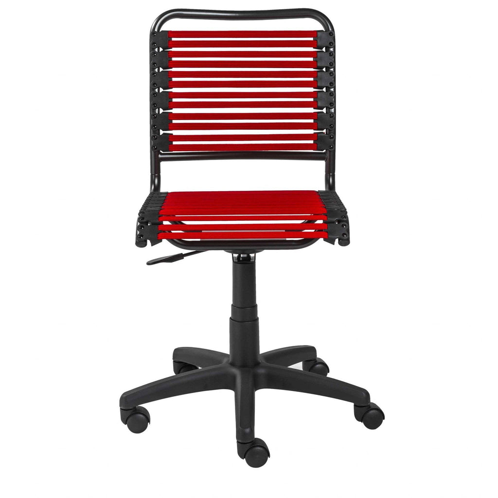 Red Flat Bungie Cords Low Back Office Chair with Graphite Black Frame and Base S15707