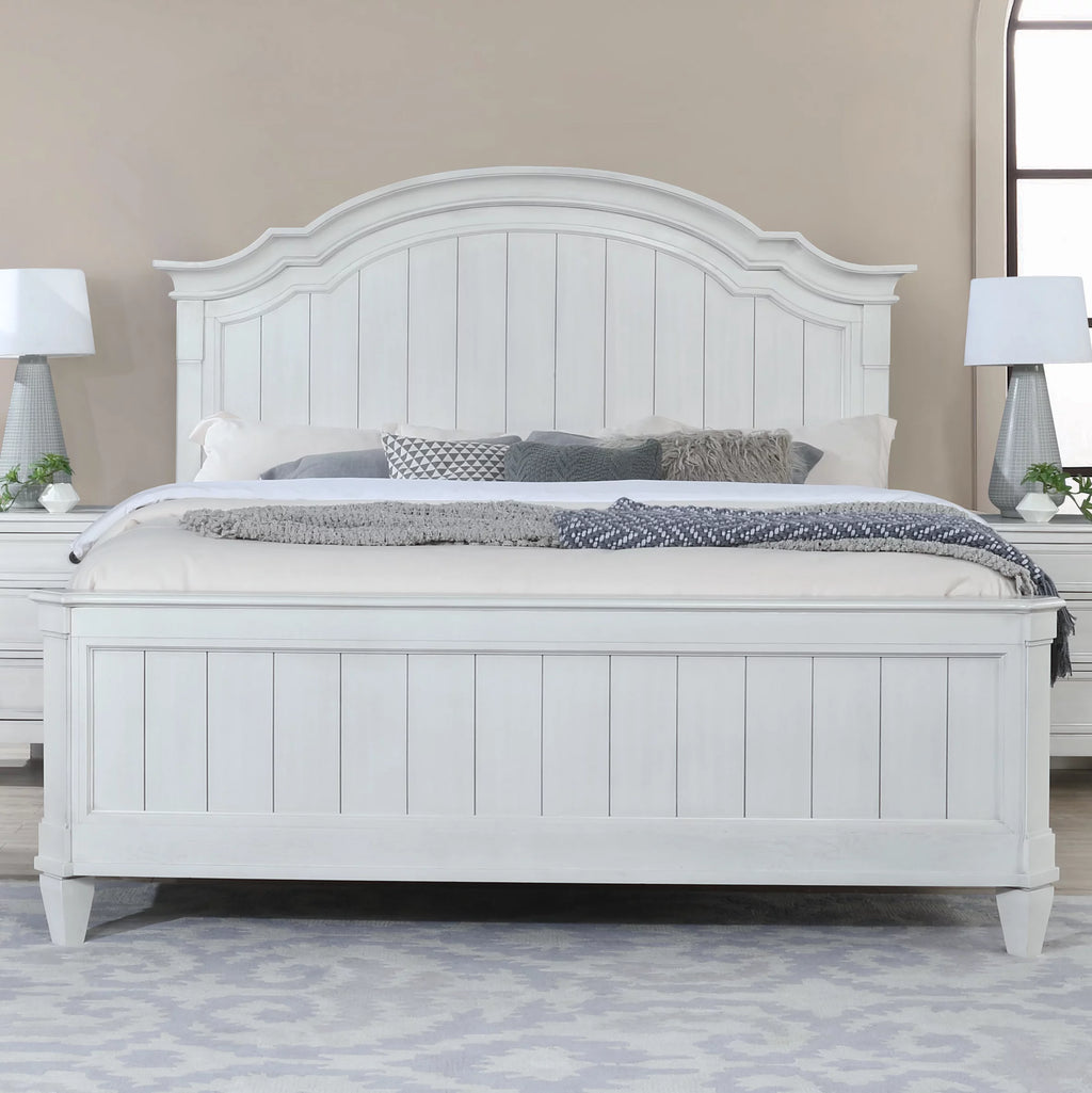 King White Wood Bed E115